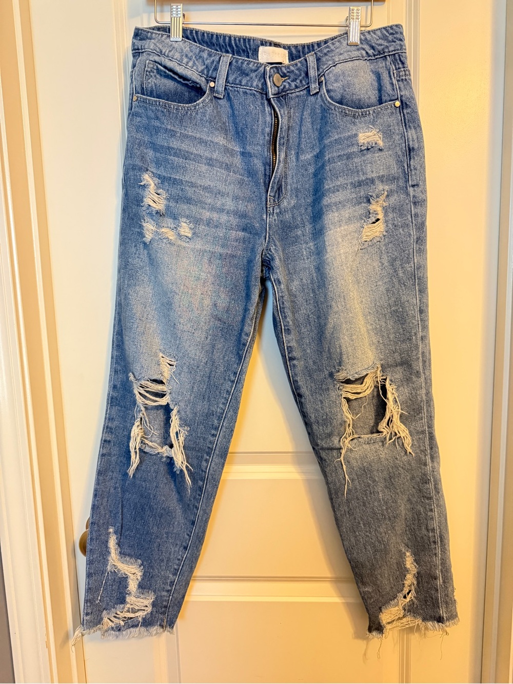 Petra 153 Boutique Distressed High-Rise Women's Jeans - Light Blue Size 11/29